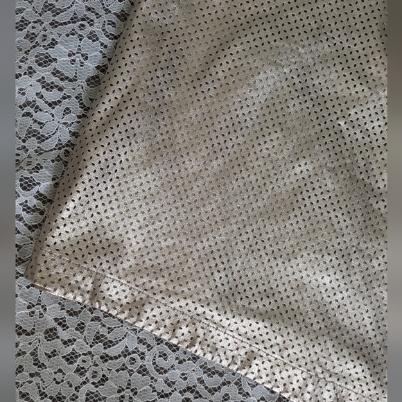 Y2K Gold Leather Perforated Faux Wrap - Picture 2 of 10